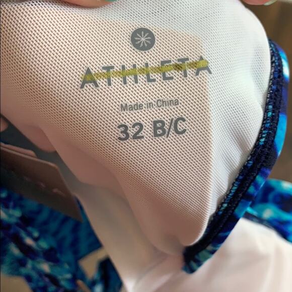 Athleta Blue Tie-Dye Halter Tankini Top - Picture 2 of 5